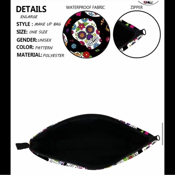 20 piece Make-Up Brush set and Skull Make-Up Bag . I have 1 gold & one black set - Picture 11 of 12